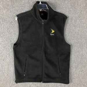 Sprint Vest Men's Medium Full Zip Fleece Black Harrington‎ Adults Workwear M
